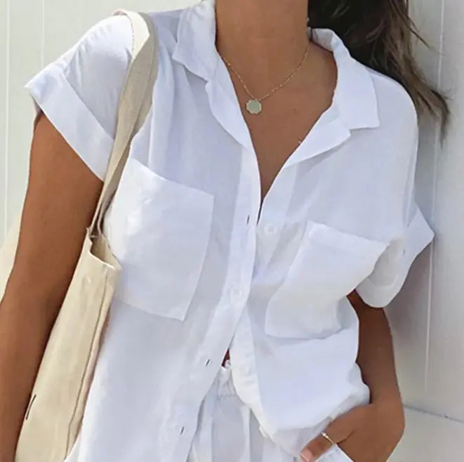Conjunto de Camisa de Manga Corta y Pantalones Cortos Chic