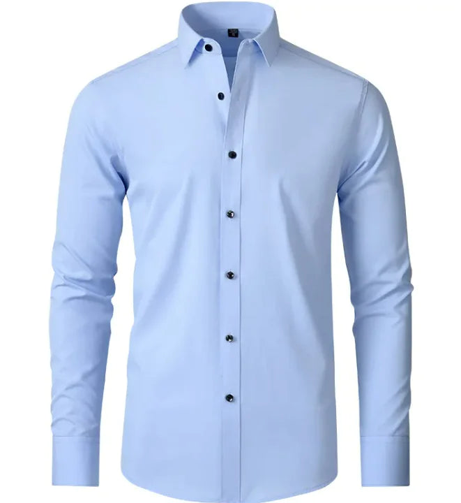 Camisa de Negocios Elástica Sin Arrugas para Hombre