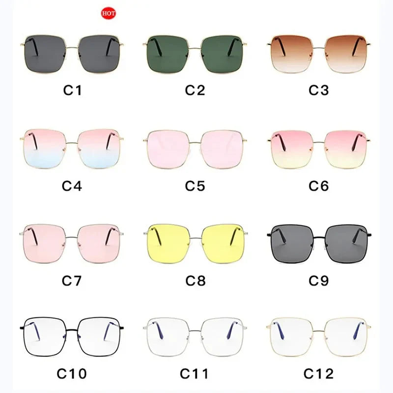 Lunettes de soleil carrées de luxe avec protection UV400