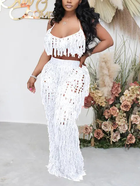 Ensemble de Pantalons Amples Transparent Chic