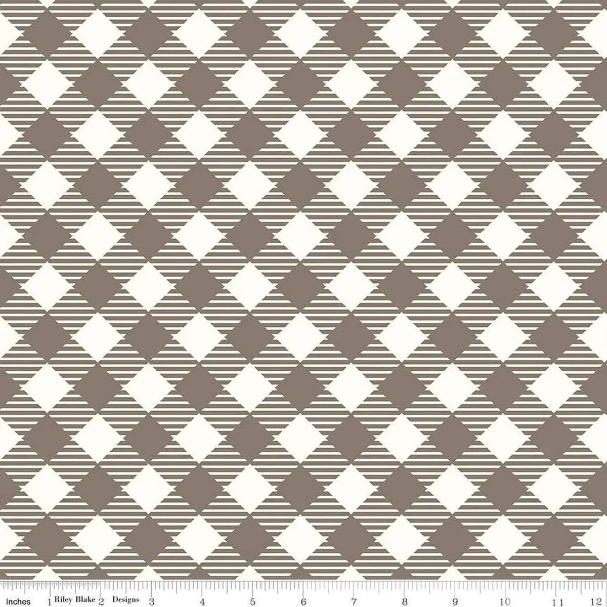 Brown Pebble Bee Ginghams Cotton Wideback Fabric per Yard
