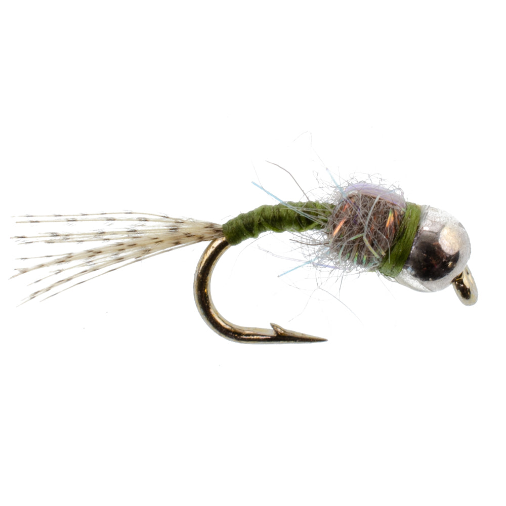 Essential Bead Head Midge Nymph Fly Assortment - 10 Premium Wet Flies in 5 Patterns - Korvel