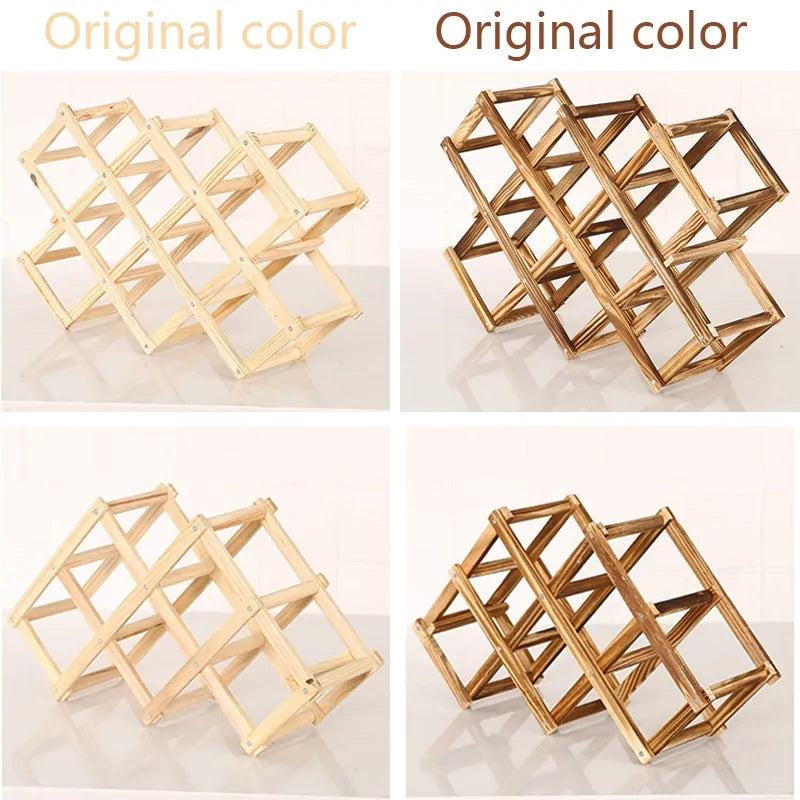 Elegante soporte de vino de madera para un almacenamiento con estilo