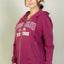 Sudadera con cremallera y hombros caídos gráficos