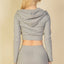 Ribbed Crop Zip Hoodie