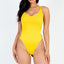 Body à col en V avec dos croisé en couleurs unies