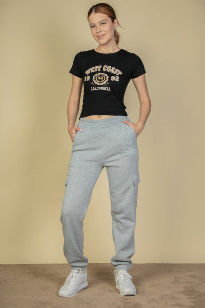 Pantalons de survêtement à taille élastique et poches latérales