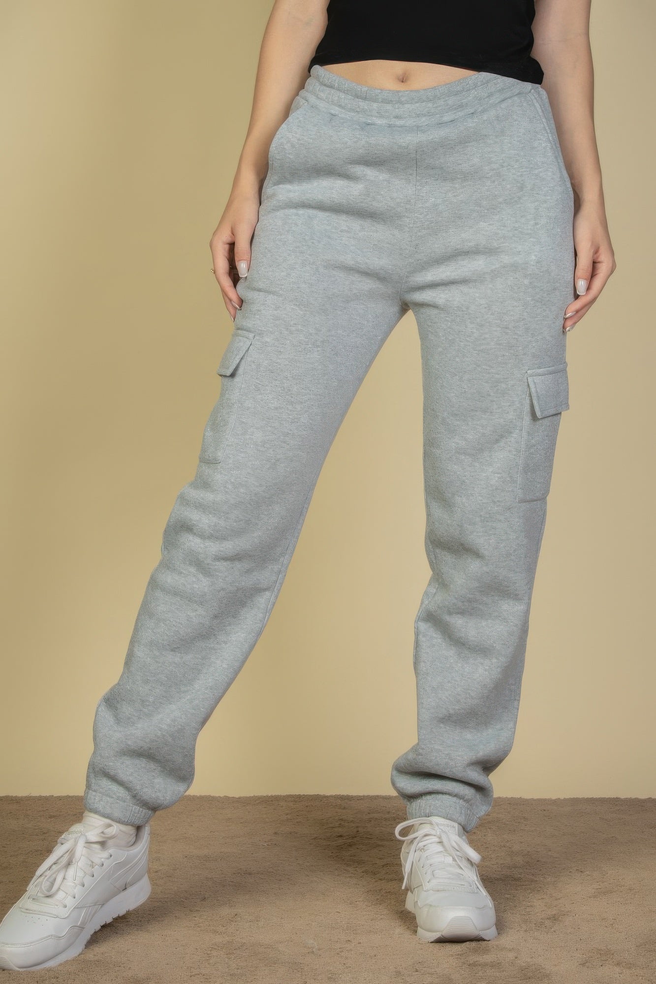 Pantalons de survêtement à taille élastique et poches latérales