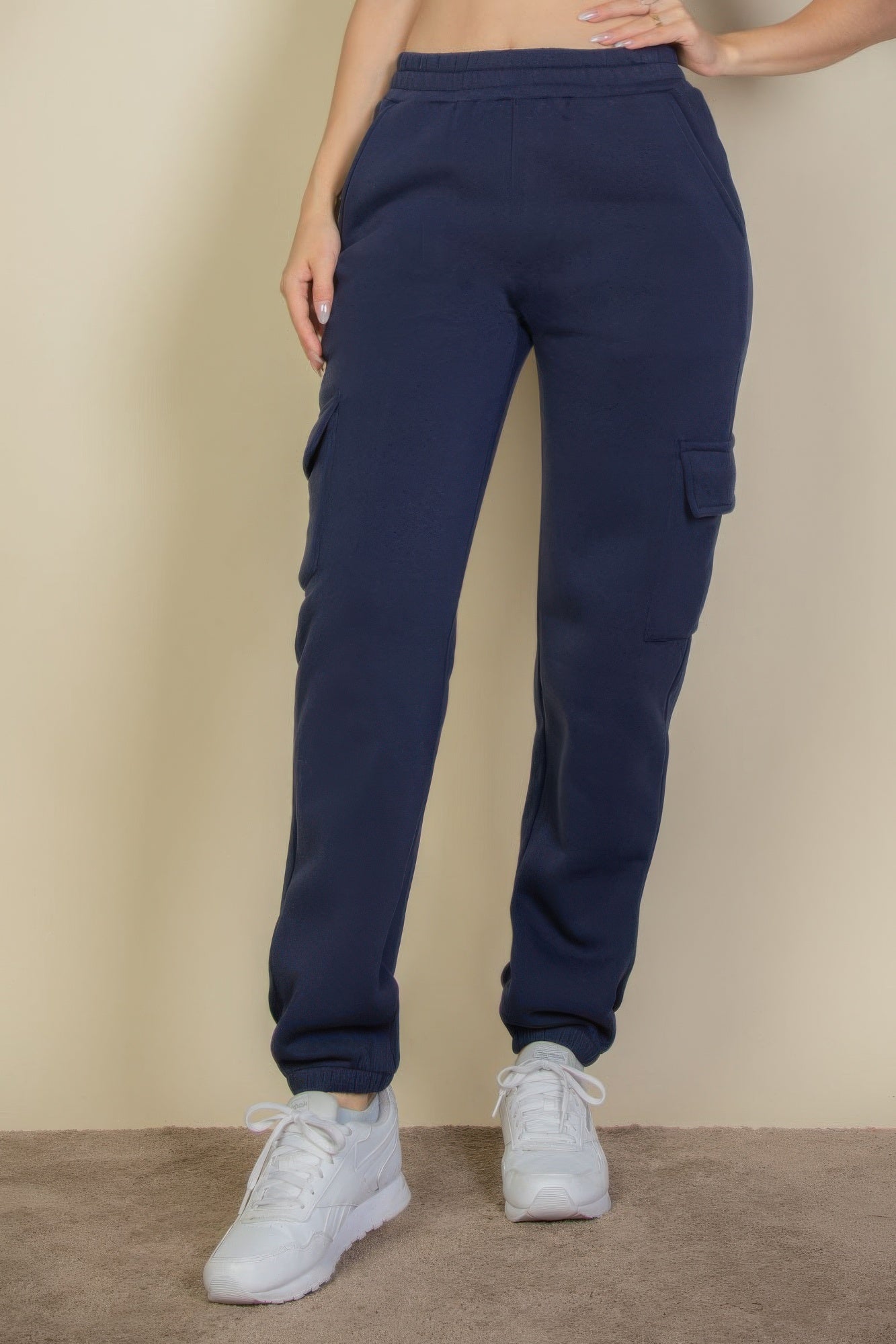 Pantalons de survêtement à taille élastique et poches latérales