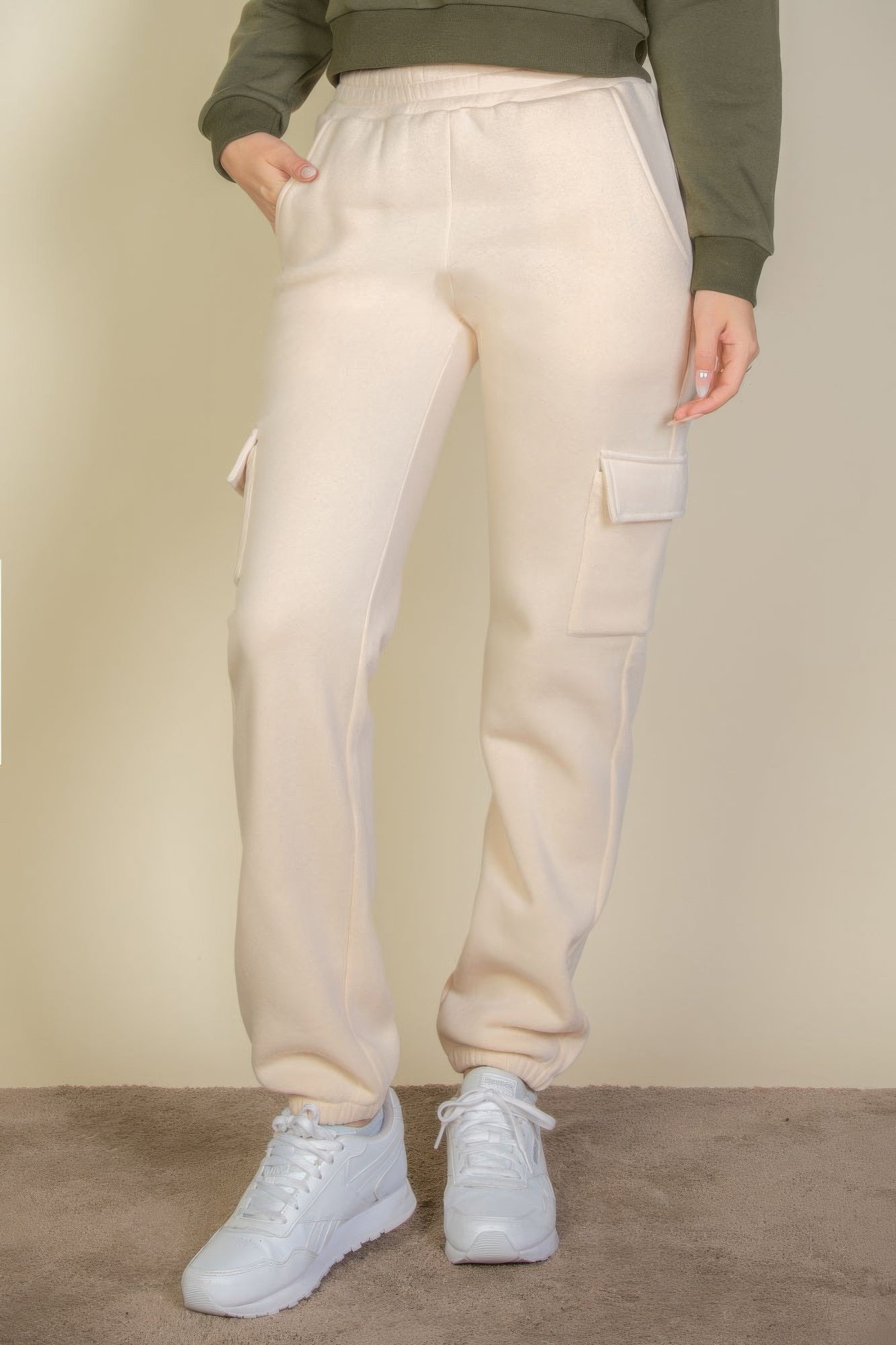 Pantalons de survêtement à taille élastique et poches latérales