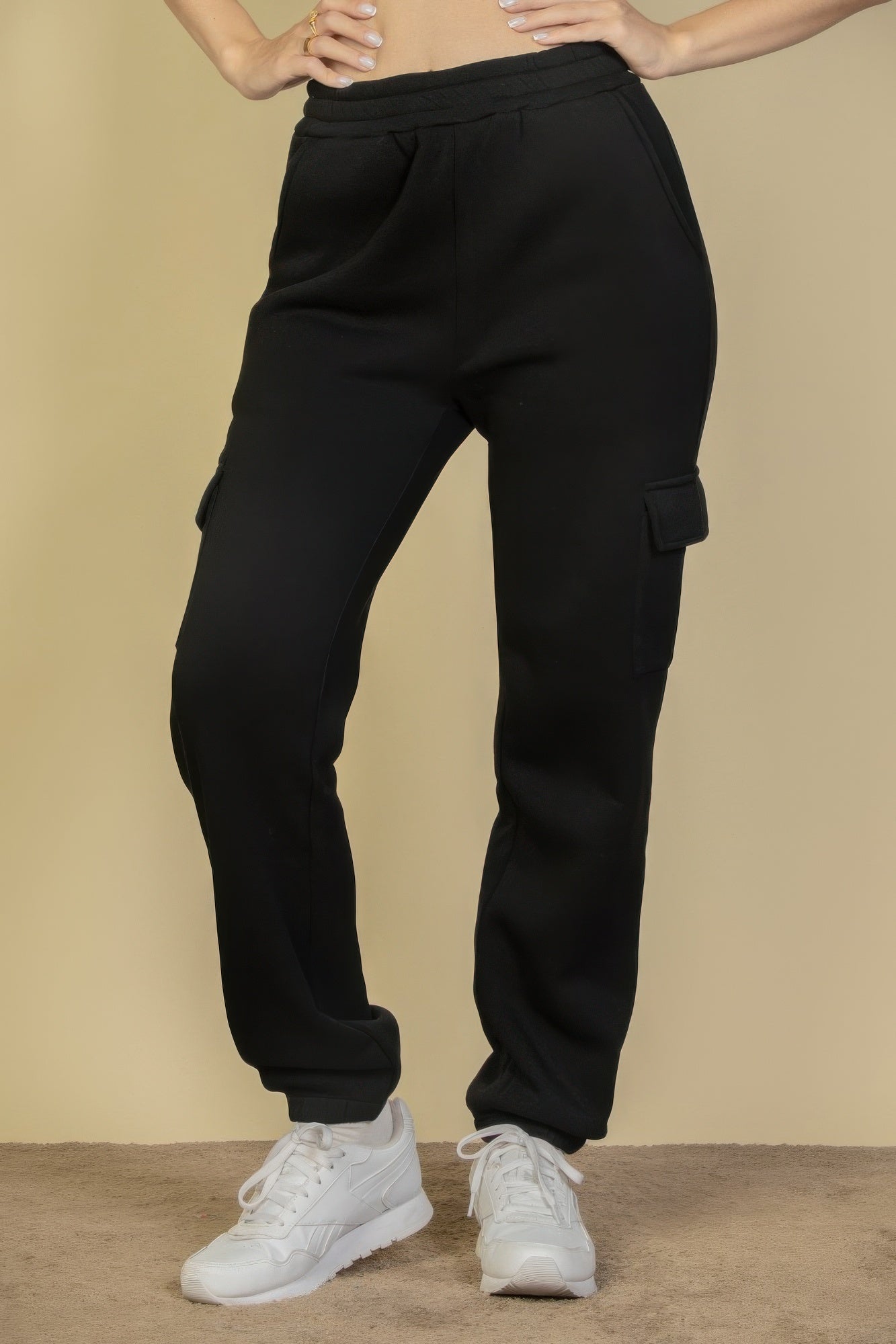 Pantalons de survêtement à taille élastique et poches latérales