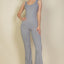 Solid Flare Leg Sports Jumpsuit