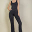 Solid Flare Leg Sports Jumpsuit
