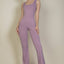 Solid Flare Leg Sports Jumpsuit