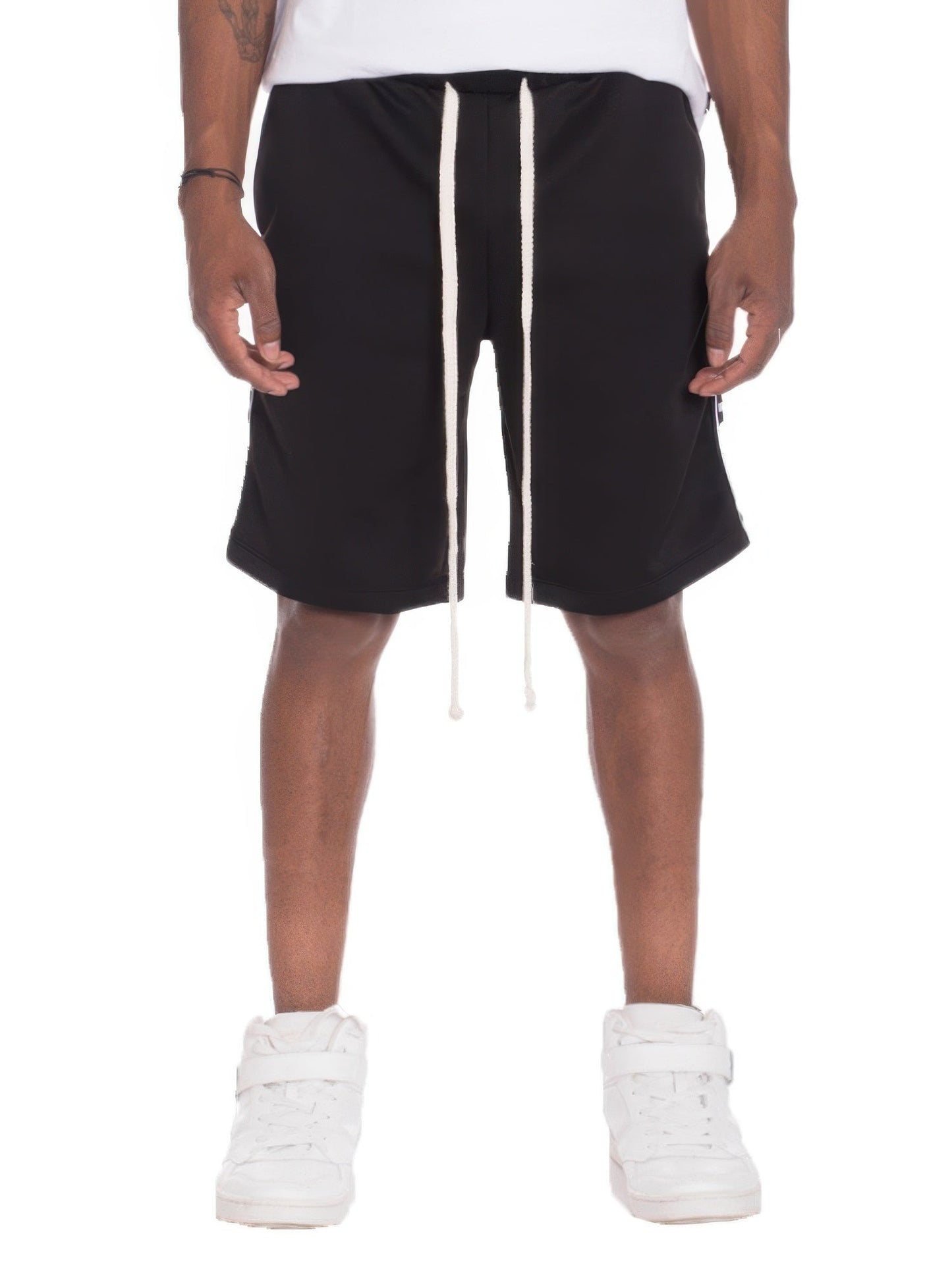 Shorts de sport à rayures à carreaux pour hommes