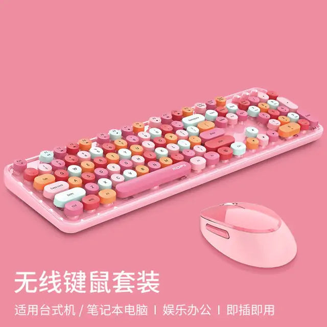 Ensemble de clavier sans fil à touches rondes