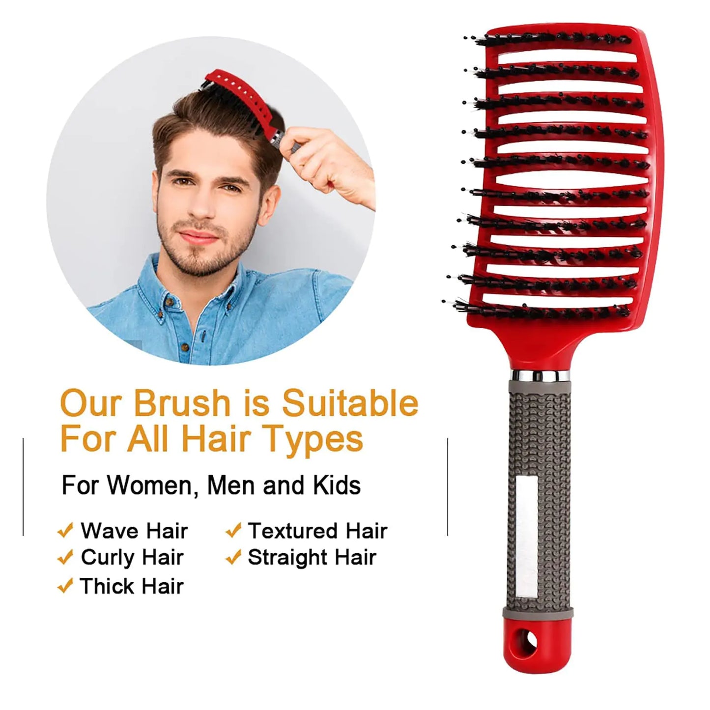 Brosse Démêlante Hairstreaq - Brosse Aérée Premium pour Tous Types de Cheveux