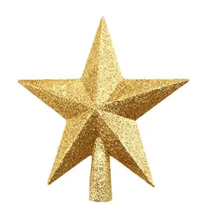 Estrella de Navidad en Polvo Dorado Elegante para la Parte Superior del Árbol