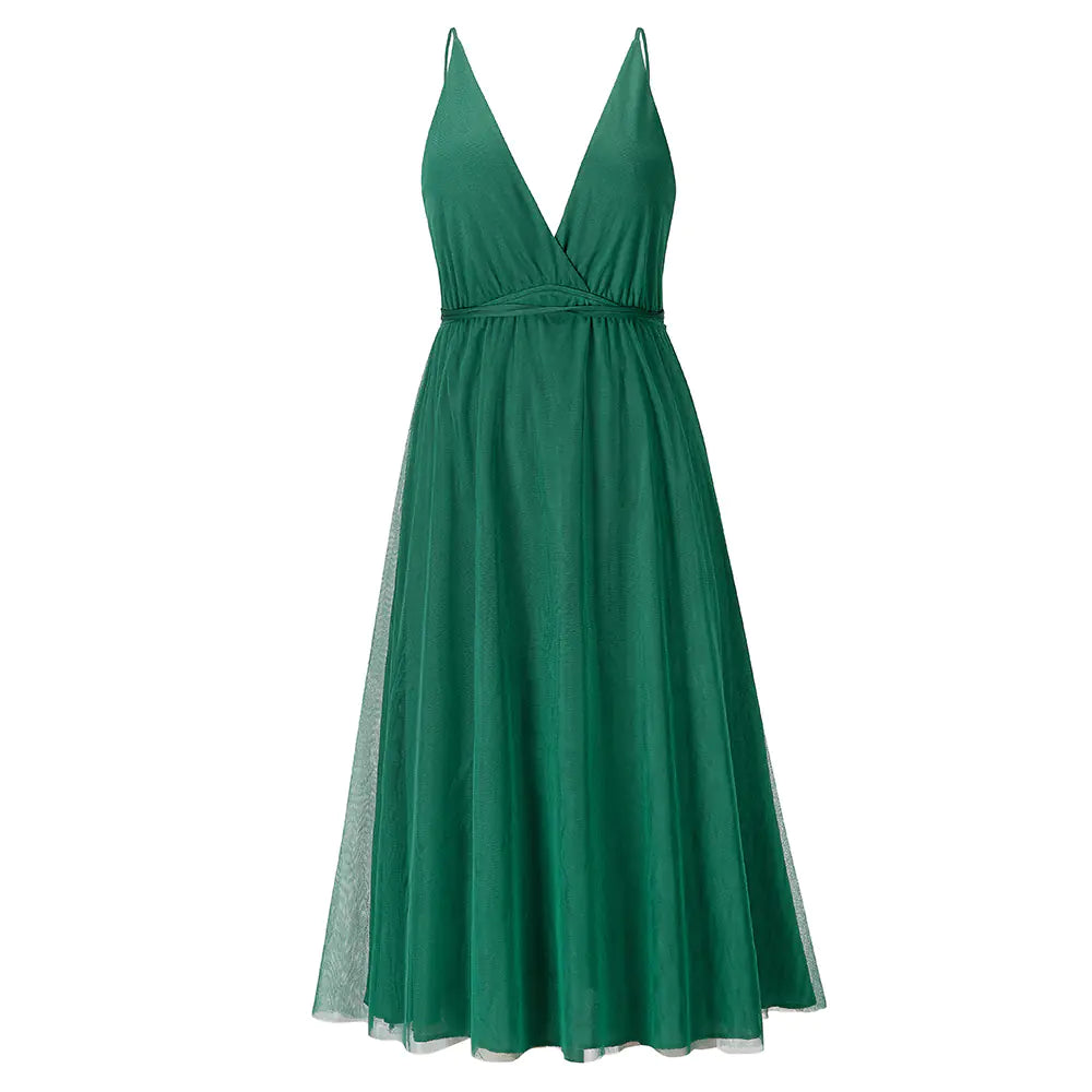 Robe à bretelles en gaze élégante européenne américaine