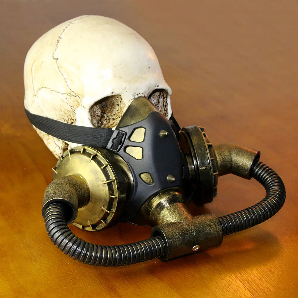 Máscara de Calavera de Bronce Vintage y Negra para Máscaras
