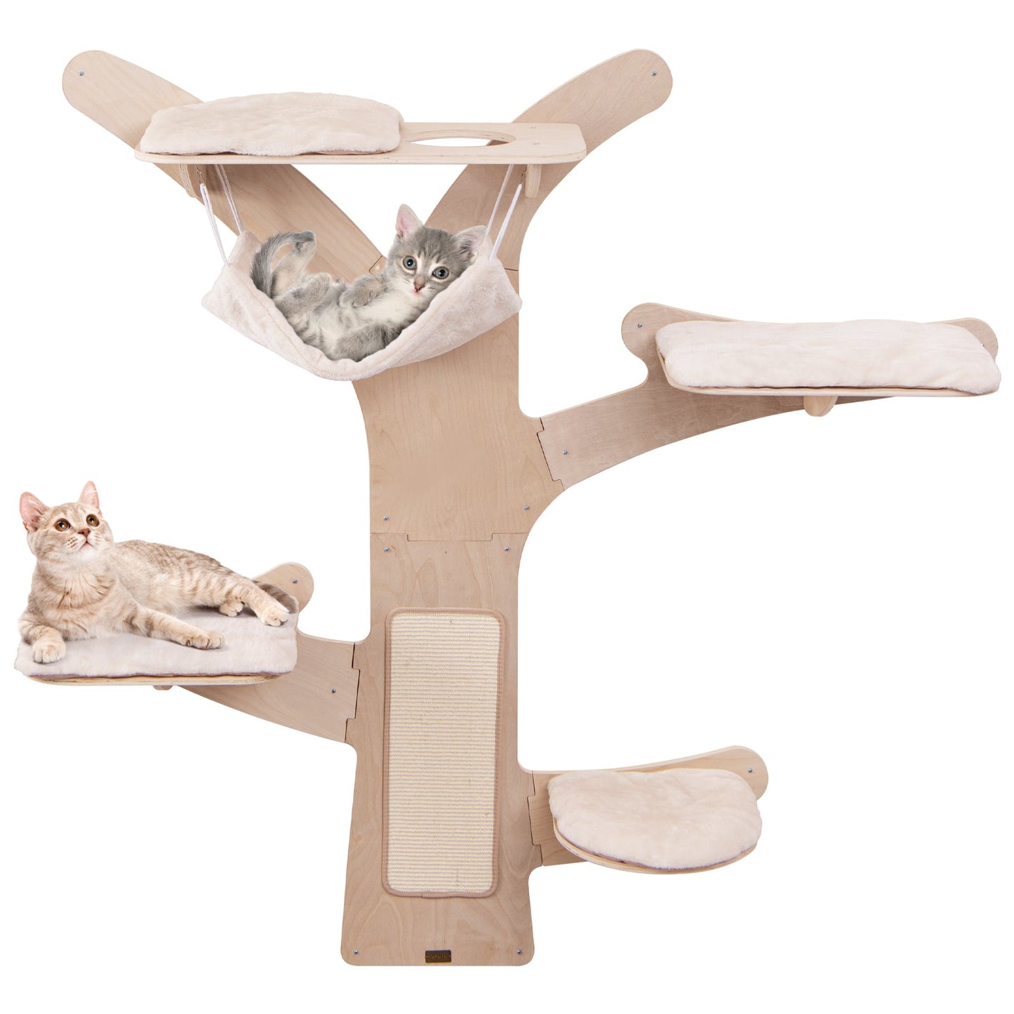 Torre para Gatos Montada en la Pared de Calidad Premium con Hamaca y Alfombrilla para Rascar