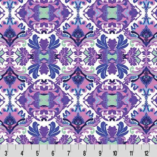 Tissu Cuddle Damask Wanderlust Bleu par Yard