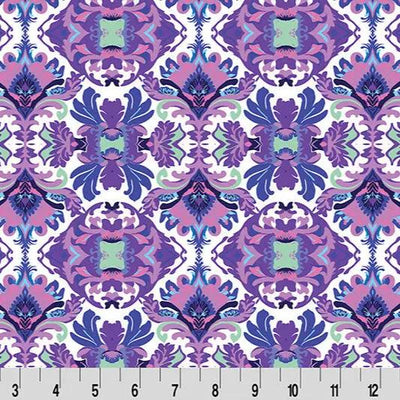 Wanderlust Damask Quilting Cuddle Blue Fabric per Yard