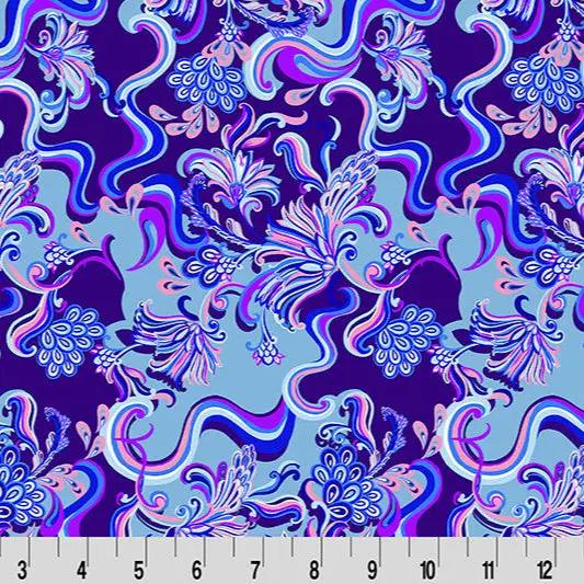 Tissu Cuddle Bleu Paisley Wanderlust pour la Couture au Yard