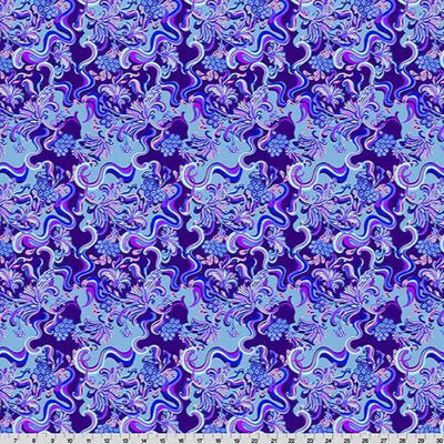 Tela de Cuddle de Colcha Paisley Wanderlust Azul por Yarda