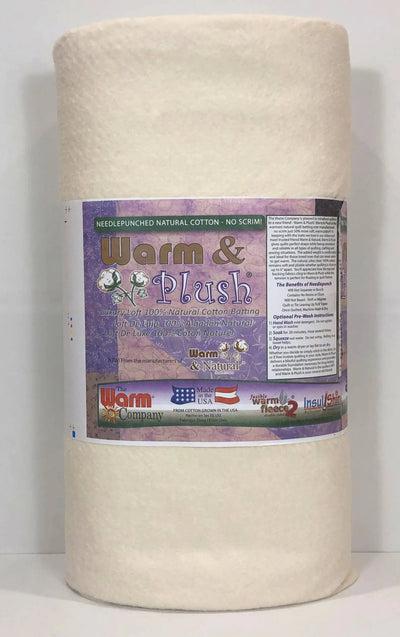 Warm & Plush 45" x 10 YD Cotton Batting - Soft and Luxurious