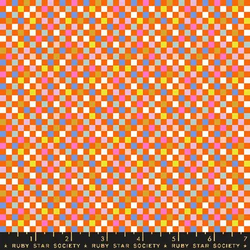 Tela Washi Plus Goldfish Pixel Squares por Yarda