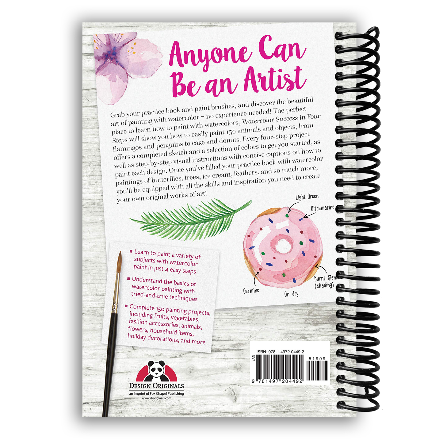 Master Watercolor Art in Four Easy Steps: 150 Engaging Projects for All Levels (Spiral Bound) - Korvel