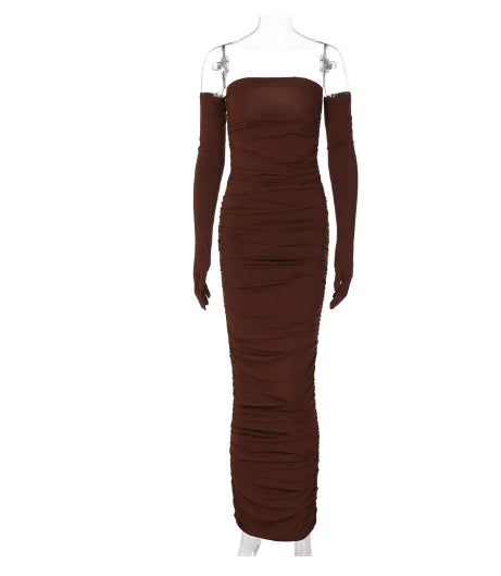 Vestido Elegante Sin Tirantes y Sin Espalda