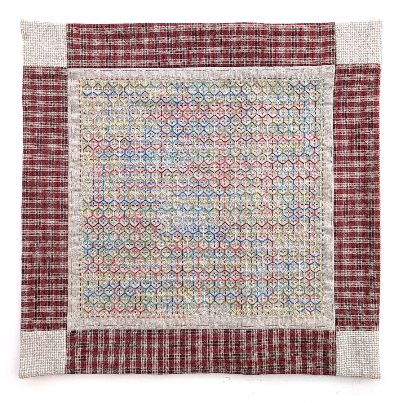 Tejido Sashiko Kikko-Flower en Greige