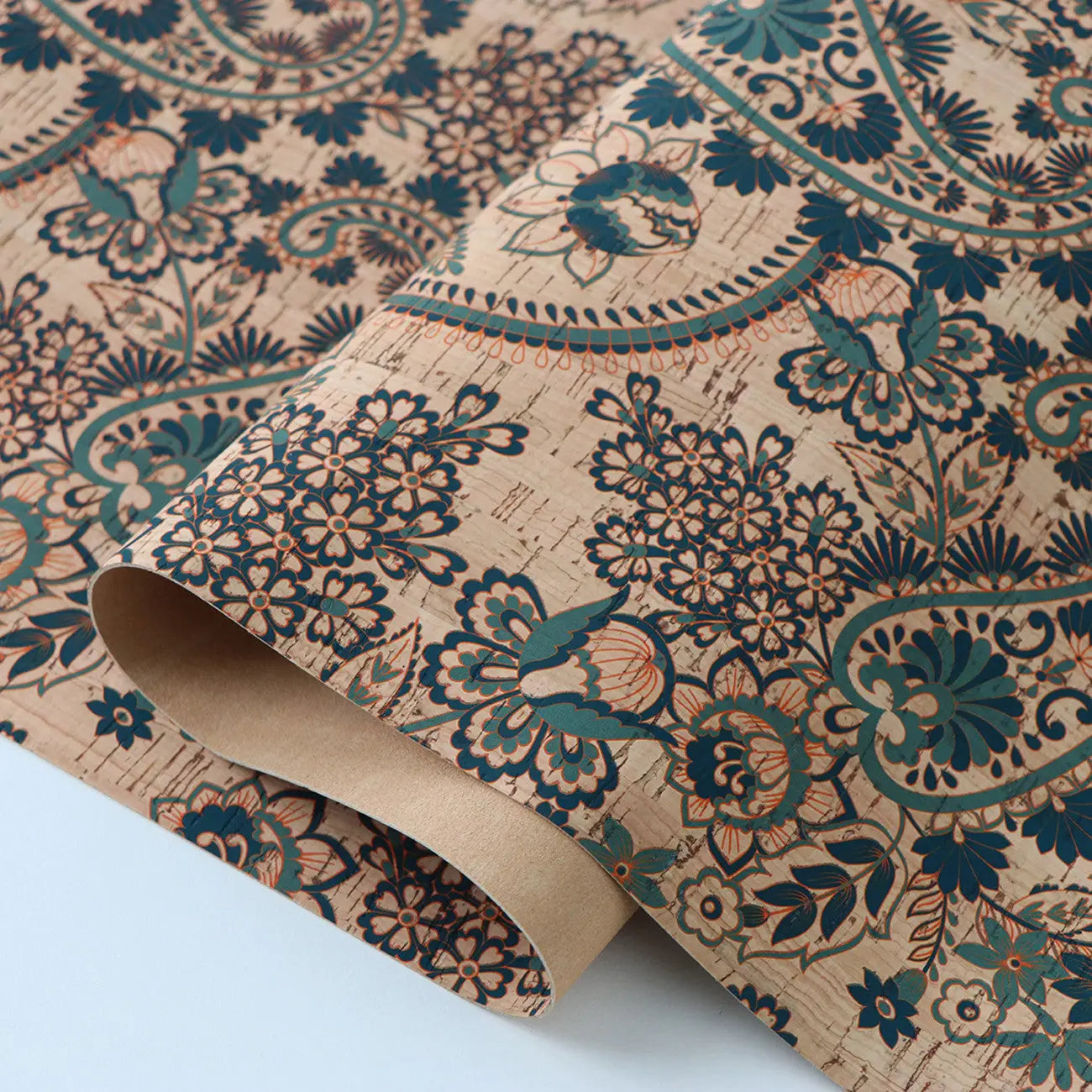 Tissu en liège paisley occidental - 1/2 yard