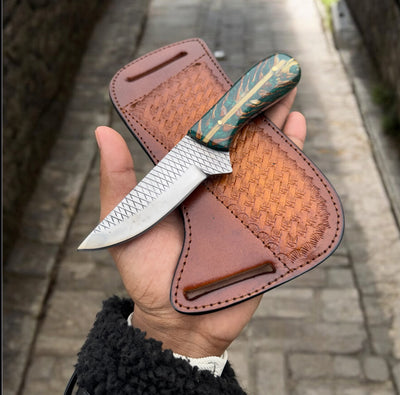 Rugged Western Belt Knife with Leather Sheath – Precision & Durability - Korvel