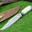 Rugged Handcrafted Boulder Colorado Knife – 11” Damascus Blade with Resin Handle & Leather Sheath - Korvel