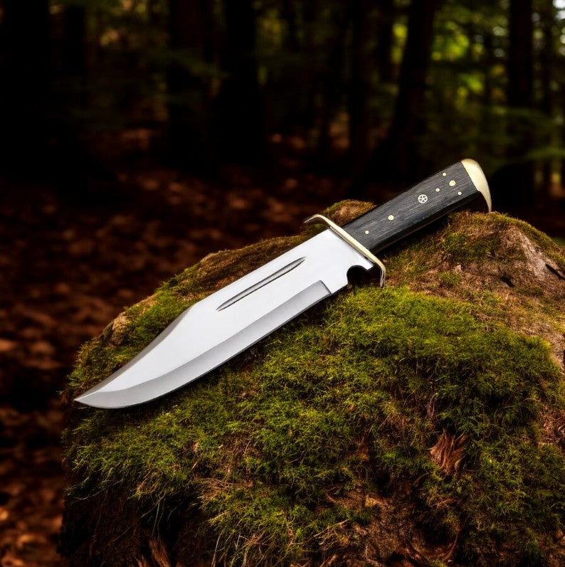 Classic Western Bowie Knife – 16" D2 Steel Blade with Elegant Pakka Wood Handle - Korvel