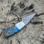 Premium Custom Damascus Steel Skinning Knife with Epoxy Pine Cone Handle - Korvel