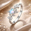 Bague de fiançailles en argent sterling 925 avec opale et CZ pour femmes
