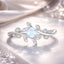 Bague de fiançailles en argent sterling 925 avec opale et CZ pour femmes