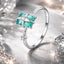 Bague de fiançailles élégante en argent sterling 925 avec CZ et verre pour femmes