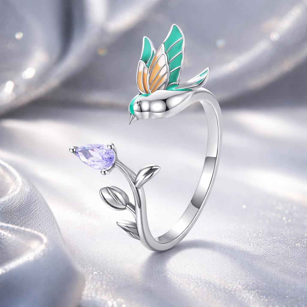 Bague en CZ avec pavé en argent sterling 925 élégant
