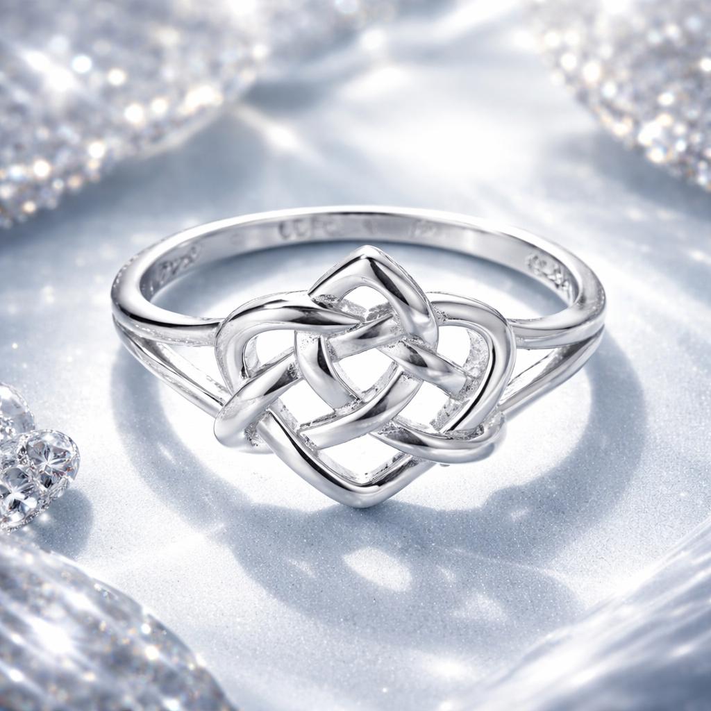 Anillo de Compromiso Elegante de Plata Esterlina 925 con Baño de Platino
