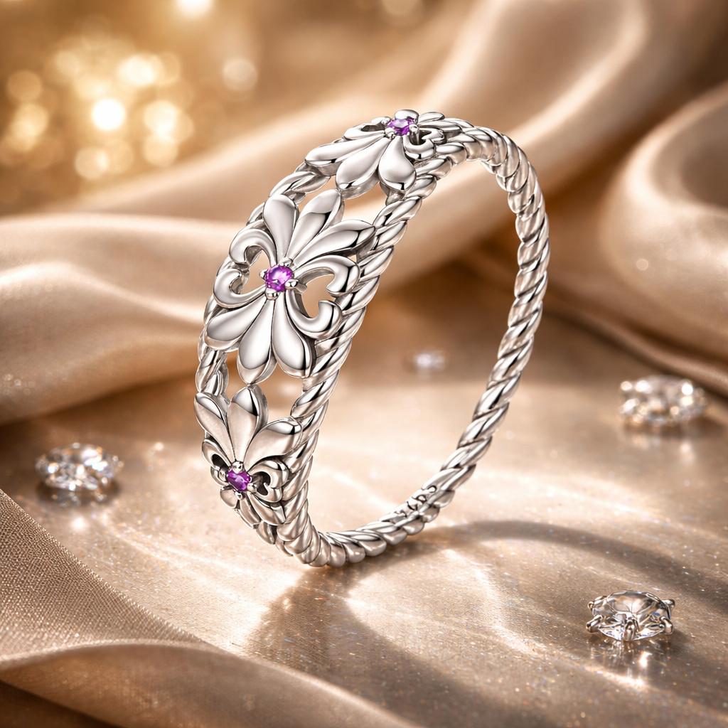 Bague en argent sterling 925 oxydé avec pavé de CZ pour femmes