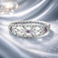 Bague en argent sterling 925 oxydé avec pavé de CZ pour femmes