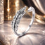 Bague en argent sterling 925 avec pavé en CZ en forme de feuille pour femmes