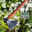 Viking Beard Axe - Handcrafted Damascus Steel with Rosewood Handle & Leather Sheath - Korvel