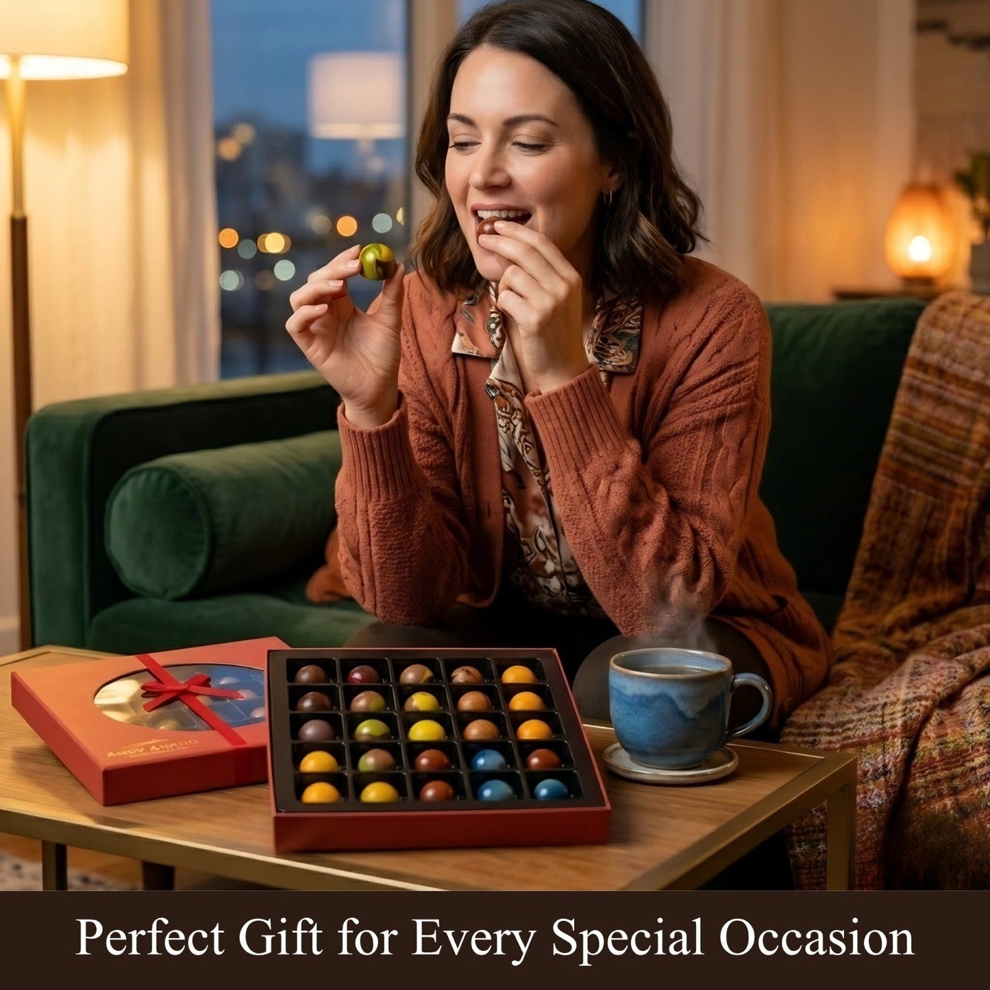 Trufas de Chocolate Monet Sin Azúcar Andy Anand, 25 piezas – 60% Cacao