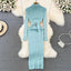 Turtleneck Wrap Knitted Dress